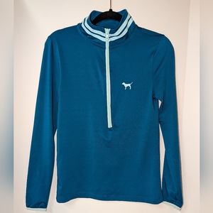 PINK, Half Zip Top, Teal, XS/S